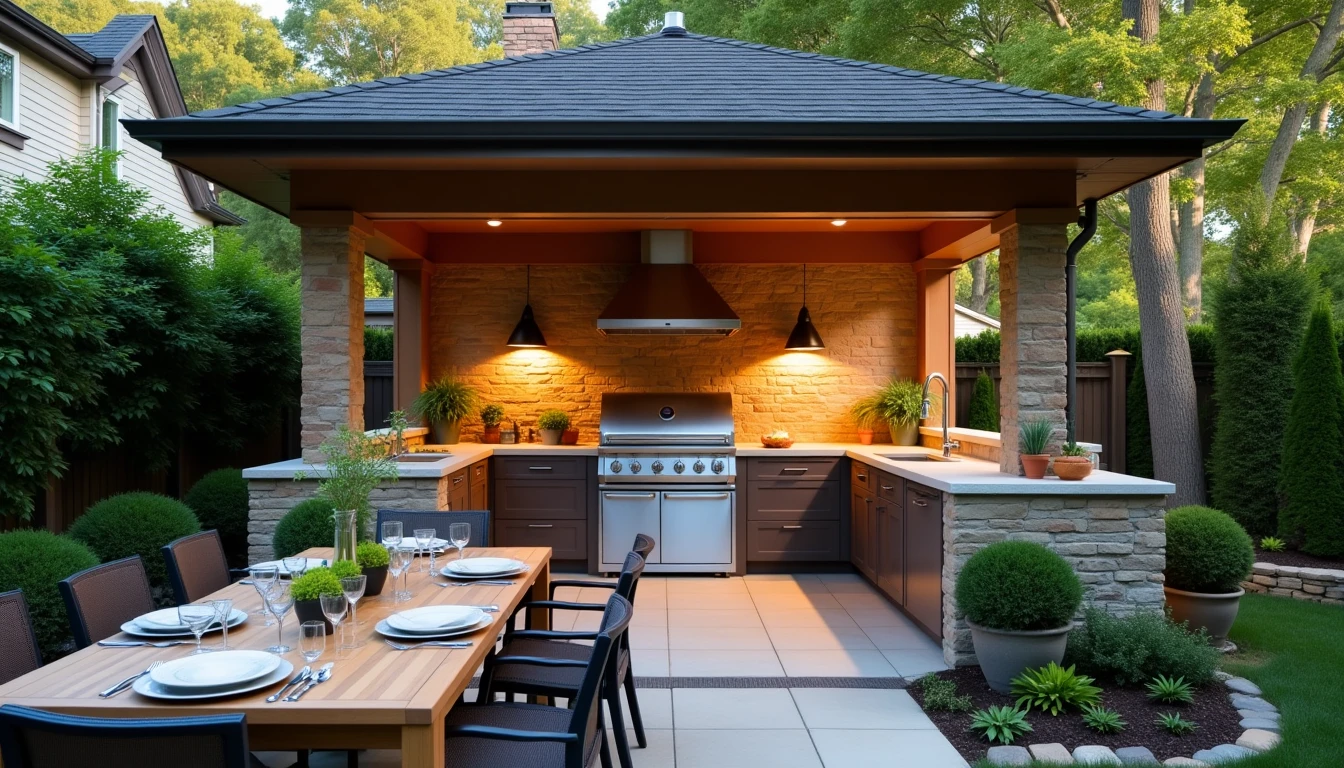 Comment intégrer une cuisine d'été extérieure couverte dans votre maison